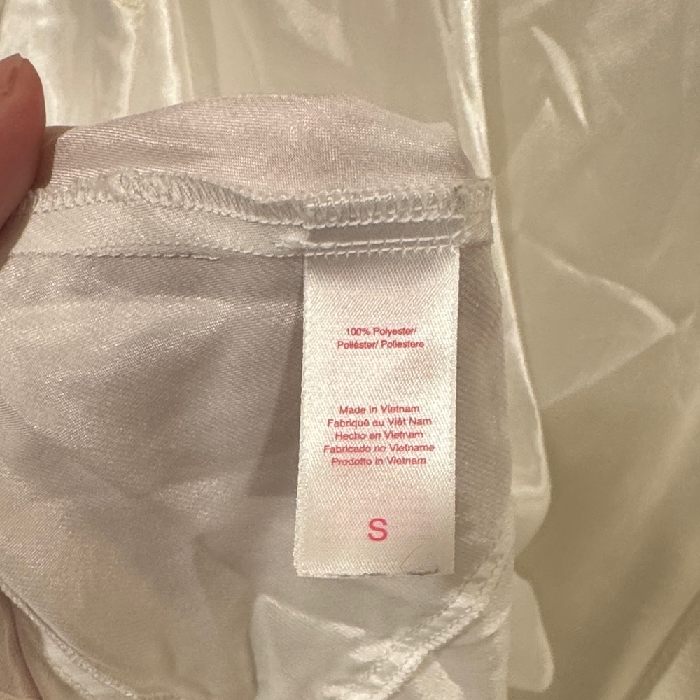 Oscar de la Renta White Lace Trim Chemise - Picture 9 of 9